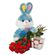 red roses with plush toy and chocolates. Gomel